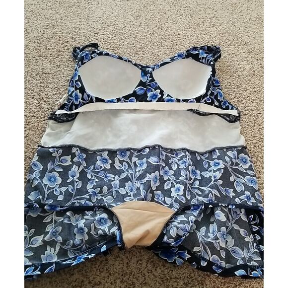Maxine Of‎ Hollywood Blue Floral One Piece SwimDress Bathing Swimsuit Size 30W - Picture 10 of 10